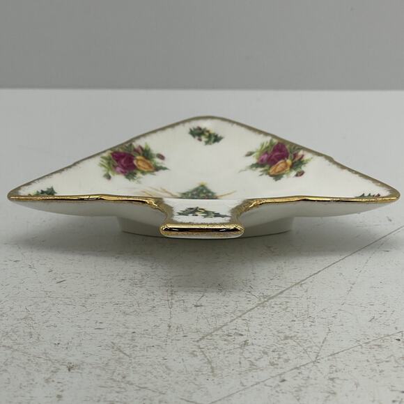 1990 Royal Albert LTD Christmas Magic Tree Shaped Sweet Dish Bone China #55 - Picture 5 of 9